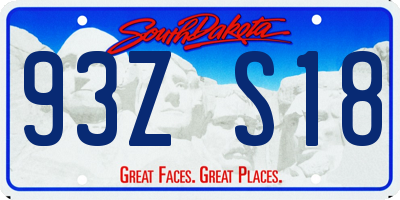 SD license plate 93ZS18