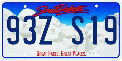 SD license plate 93ZS19