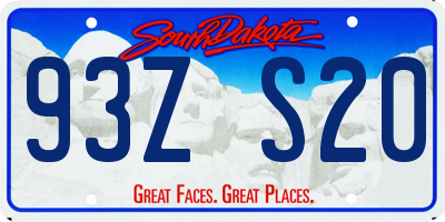 SD license plate 93ZS20