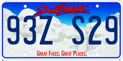 SD license plate 93ZS29
