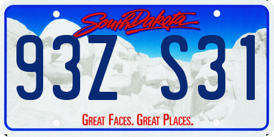 SD license plate 93ZS31