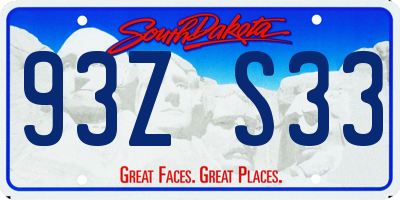 SD license plate 93ZS33