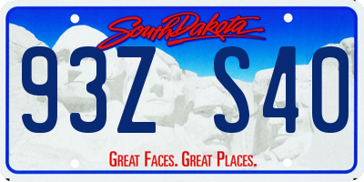 SD license plate 93ZS40