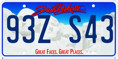SD license plate 93ZS43