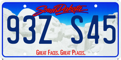SD license plate 93ZS45