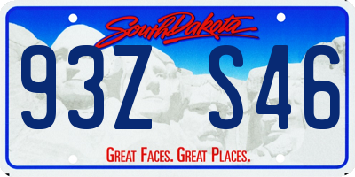 SD license plate 93ZS46