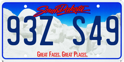 SD license plate 93ZS49