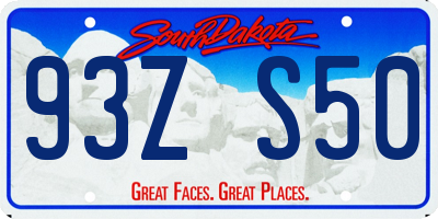 SD license plate 93ZS50