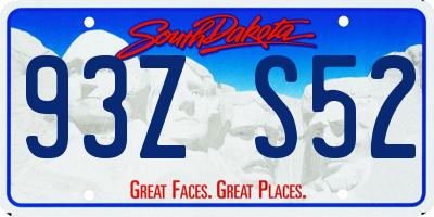 SD license plate 93ZS52
