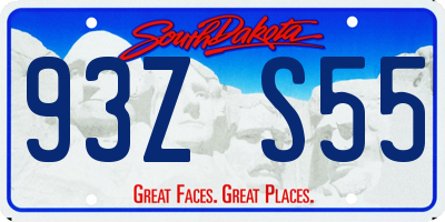 SD license plate 93ZS55