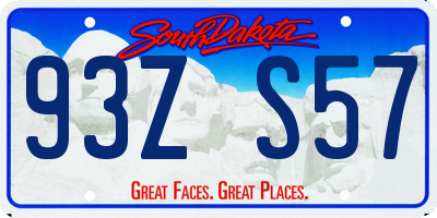 SD license plate 93ZS57