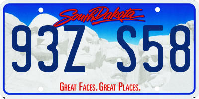 SD license plate 93ZS58