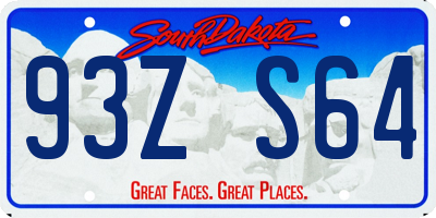 SD license plate 93ZS64