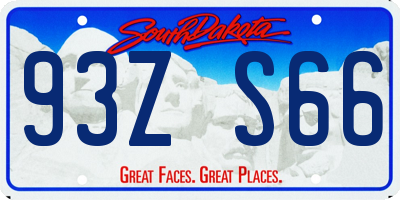 SD license plate 93ZS66
