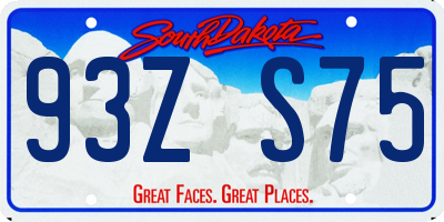 SD license plate 93ZS75
