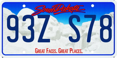 SD license plate 93ZS78