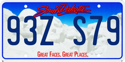 SD license plate 93ZS79