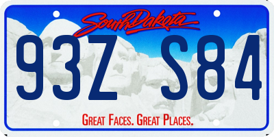 SD license plate 93ZS84