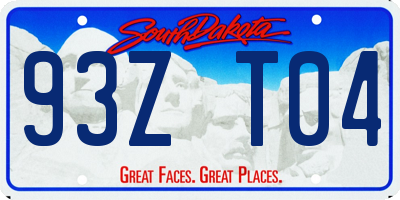 SD license plate 93ZT04