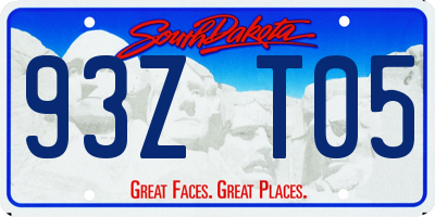 SD license plate 93ZT05