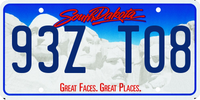 SD license plate 93ZT08