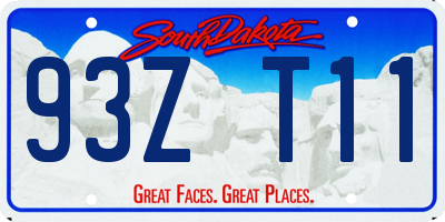 SD license plate 93ZT11