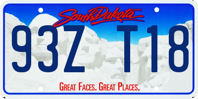 SD license plate 93ZT18