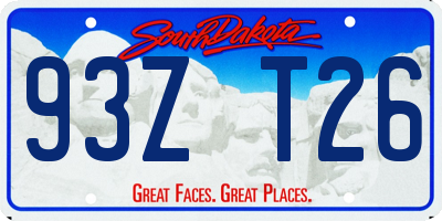 SD license plate 93ZT26