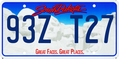 SD license plate 93ZT27