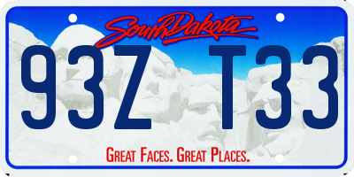 SD license plate 93ZT33