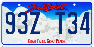 SD license plate 93ZT34