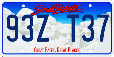 SD license plate 93ZT37
