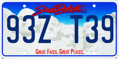 SD license plate 93ZT39