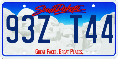 SD license plate 93ZT44