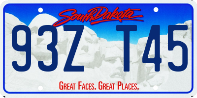 SD license plate 93ZT45