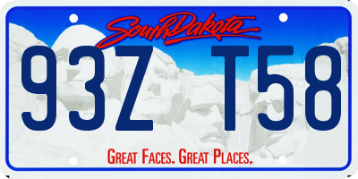 SD license plate 93ZT58