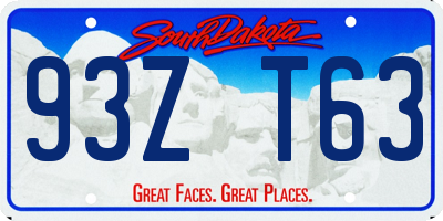 SD license plate 93ZT63
