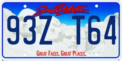 SD license plate 93ZT64