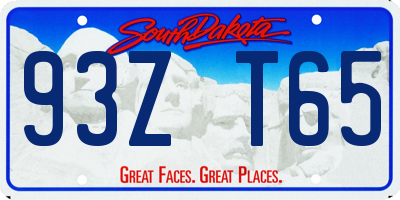 SD license plate 93ZT65