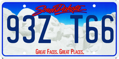 SD license plate 93ZT66