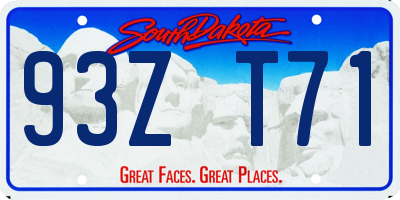 SD license plate 93ZT71