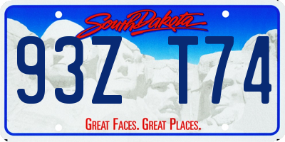 SD license plate 93ZT74