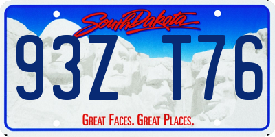 SD license plate 93ZT76