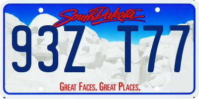 SD license plate 93ZT77