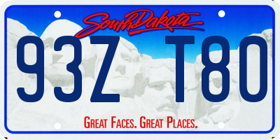 SD license plate 93ZT80
