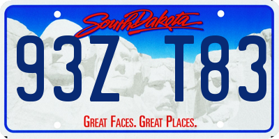 SD license plate 93ZT83