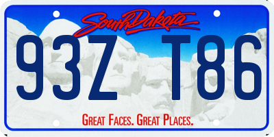 SD license plate 93ZT86