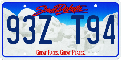 SD license plate 93ZT94