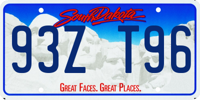 SD license plate 93ZT96