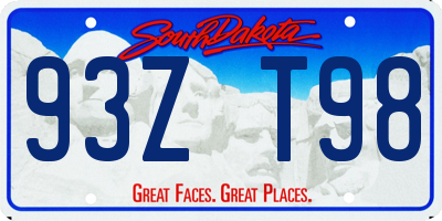 SD license plate 93ZT98